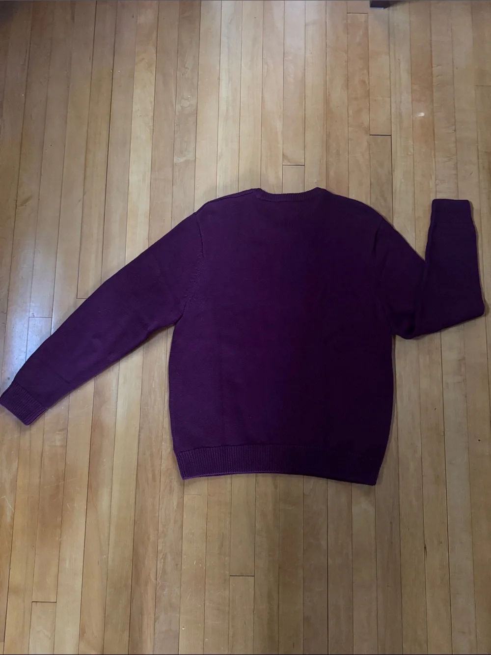 Chaps Men's Crewneck logo Sweater in Wine size L